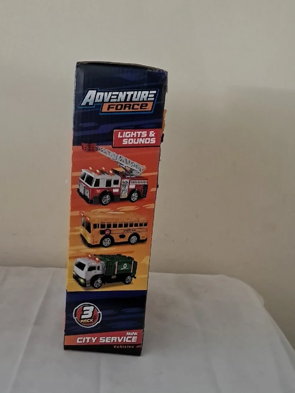 Adventure Force Kids' Yellow School Bus Toy - 3-Pack City Service Vehicles